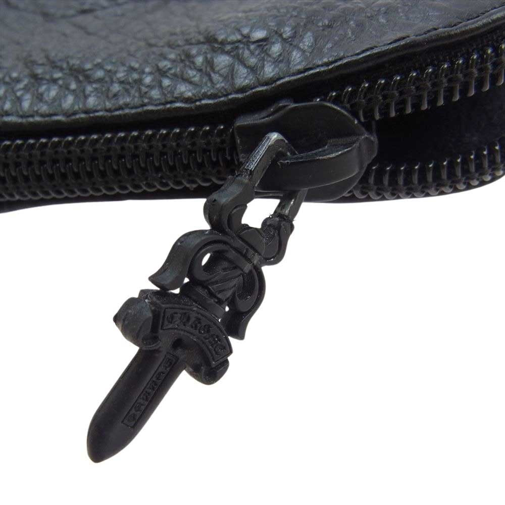 CHROME HEARTS クロムハーツ（原本無） CHプラスパッチ ダガージップ レザー アイウェアケース サングラスケース 眼鏡ケース ブラック系【中古】