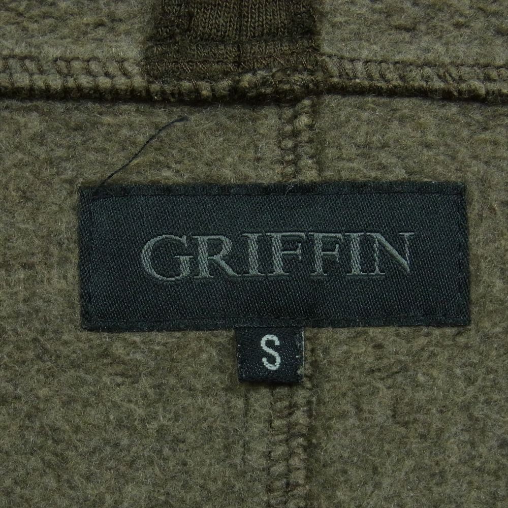 GRIFFIN グリフィン G-003 ririジップ コットン ウール パーカー ダークカーキ系 S【中古】