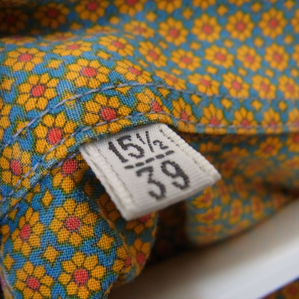 YVES SAINT LAURENT イヴサンローラン イタリア製 YSLロゴ刺繍 フラワー柄 半袖 シャツ マルチカラー系 15 1/2  39【中古】