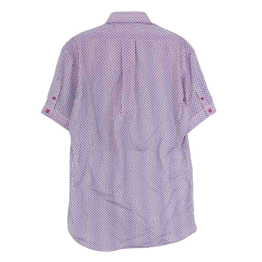 Alexander McQueen アレキサンダーマックイーン 387381 QFO07 All Over Skull Print Shirt スカルストライプ ボタンダウン 半袖 シャツ マルチカラー系 44【中古】