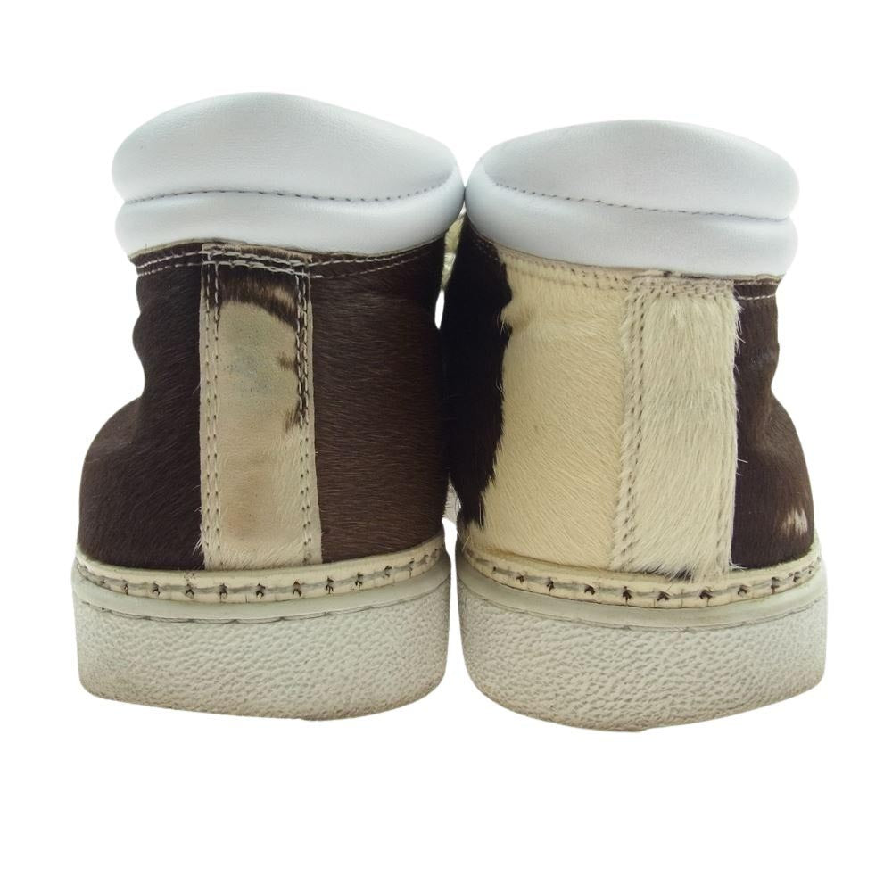 ビーポジティブ 61008 ハラコレザー チャッカ ミッドカット スニーカー ブラウン系 42【中古】