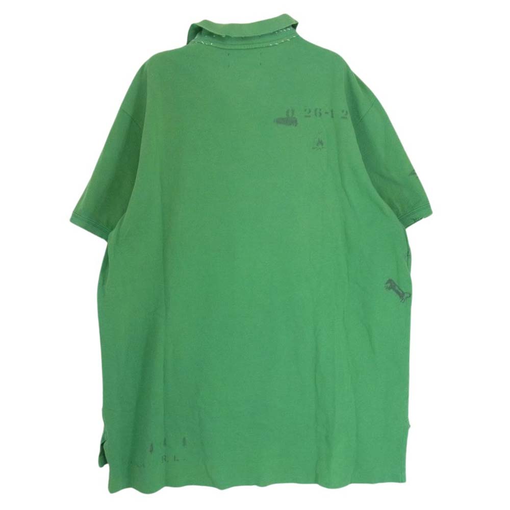 POLO RALPH LAUREN ポロ・ラルフローレン インディアン プリント ネイティブ柄 ポロシャツ グリーン系 XXL【中古】