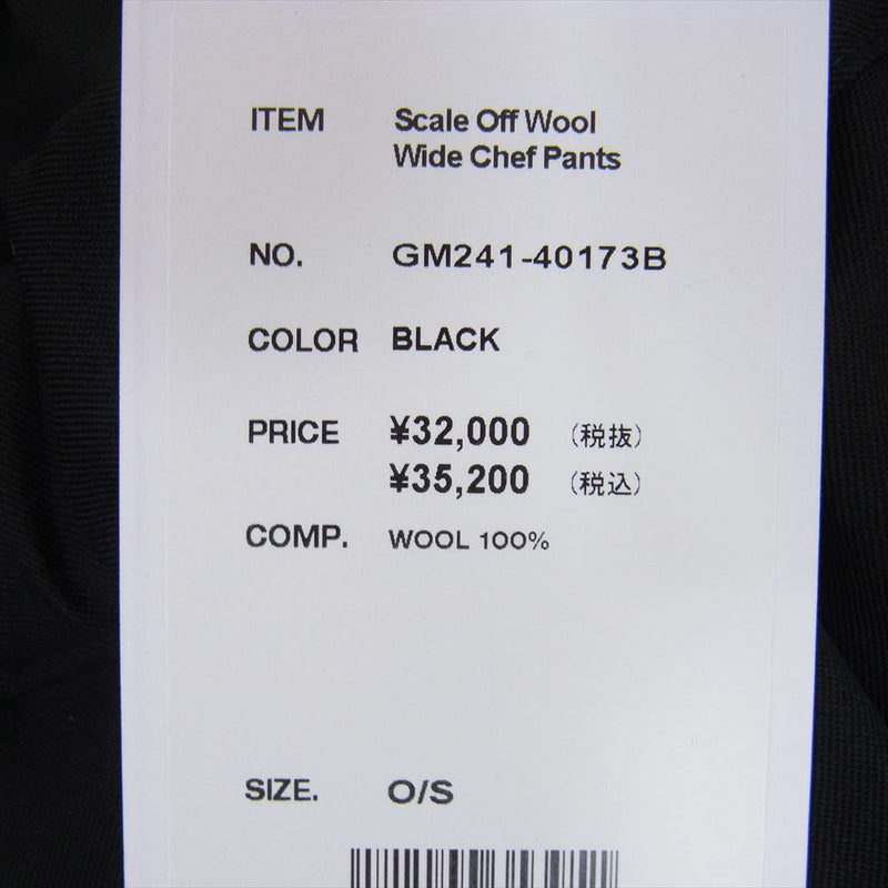 GRAPHPAPER グラフペーパー 23AW GM241-40173B Scale Off Wool Wide Chef Pants ウールギャバ ワイド シェフ パンツ ブラック系 O/S【中古】