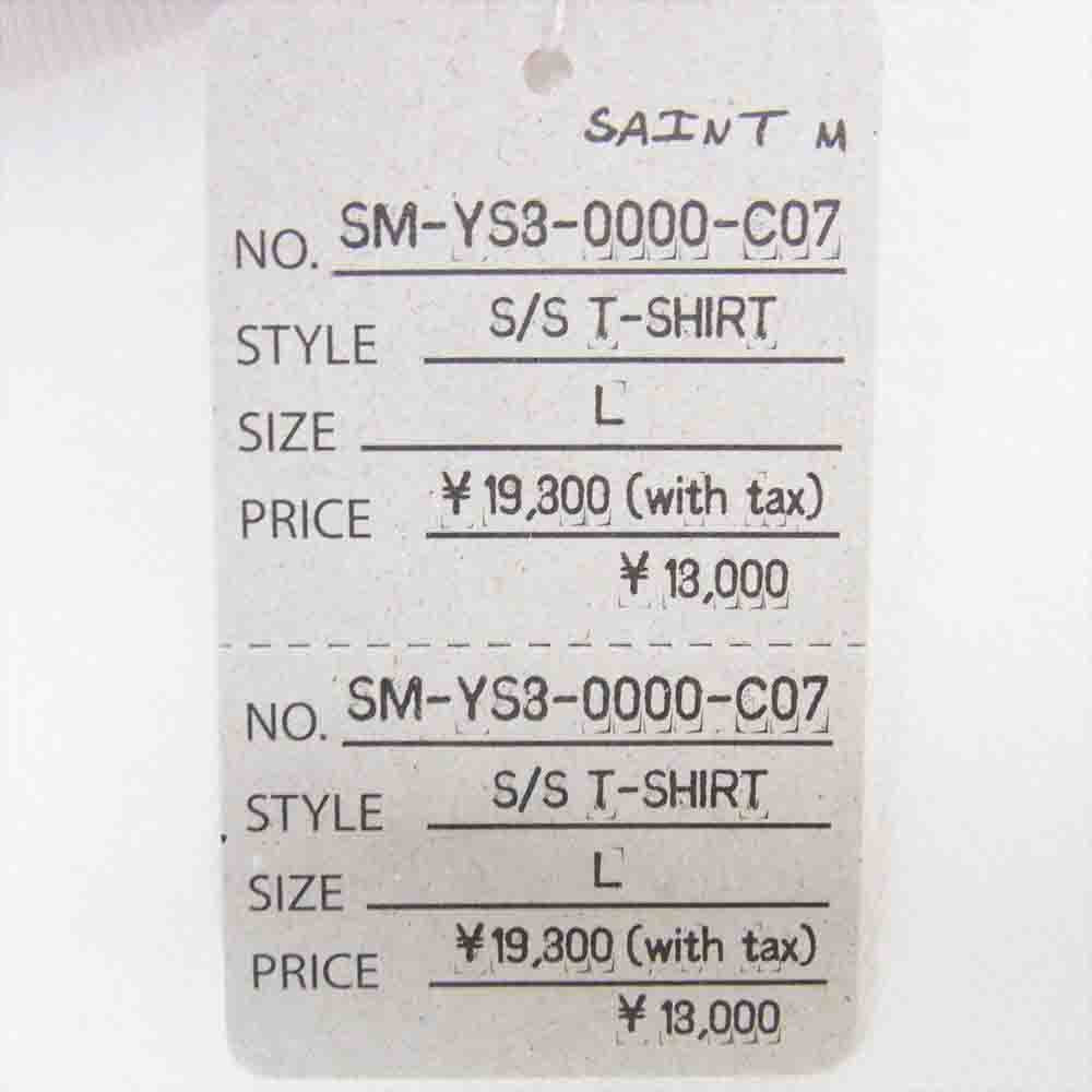 SAINT MICHAEL セントマイケル SM-YS8-0000-C07 BORNXRAISED BR_SS TEE ロゴ プリント 半袖 Tシャツ  ホワイト系 L【新古品】【未使用】【中古】