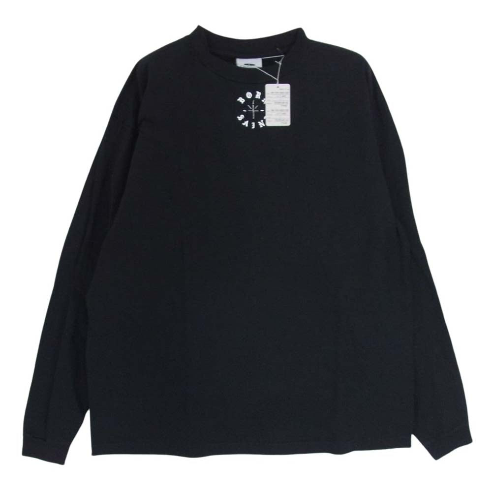 SAINT MICHAEL セントマイケル SM-YS8-0000-C08 BR_LS TEE/BORN SAINT ロゴ プリント 長袖 Tシャツ ブラック系 L【新古品】【未使用】【中古】
