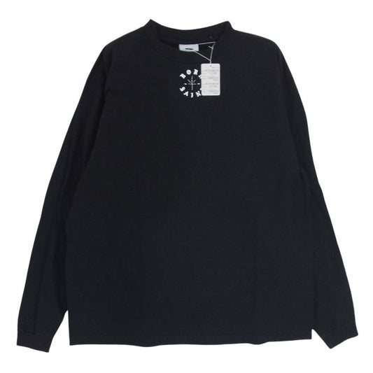 SAINT MICHAEL セントマイケル SM-YS8-0000-C08 BR_LS TEE/BORN SAINT ロゴ プリント 長袖 Tシャツ ブラック系 L【新古品】【未使用】【中古】