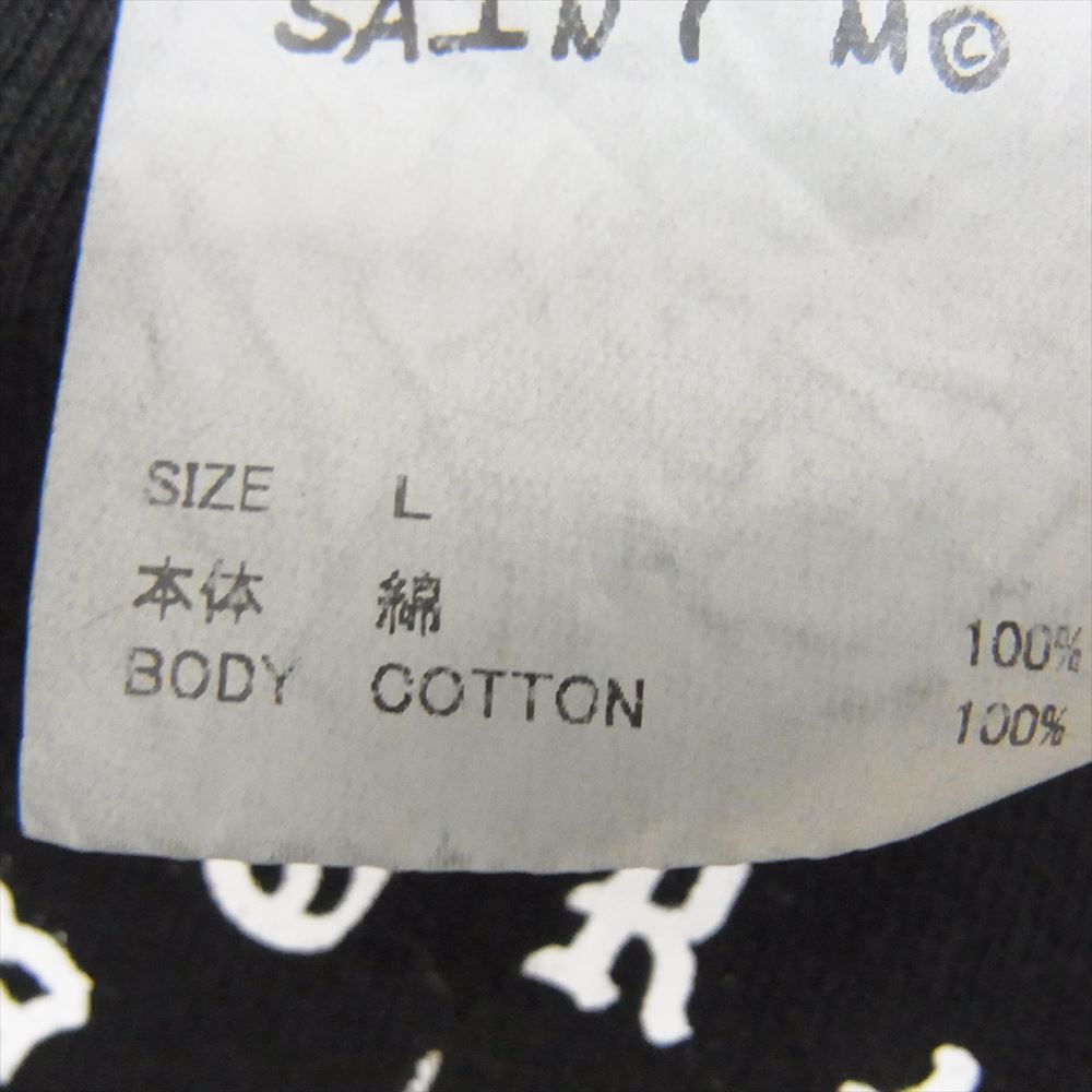 SAINT MICHAEL セントマイケル SM-YS8-0000-C08 BR_LS TEE/BORN SAINT ロゴ プリント 長袖 Tシャツ ブラック系 L【新古品】【未使用】【中古】