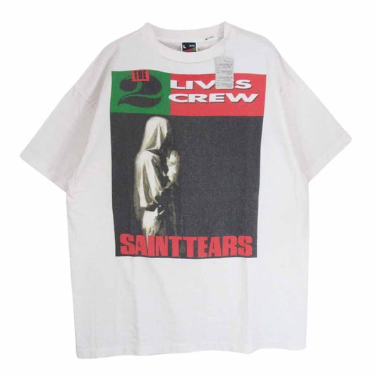 SAINT MICHAEL セントマイケル 24SS SM-YS8-0000-C01 × DENIM TEARS デニムティアーズ セントティアーズ グラフィック プリント 半袖 Tシャツ ホワイト系 L【新古品】【未使用】【中古】