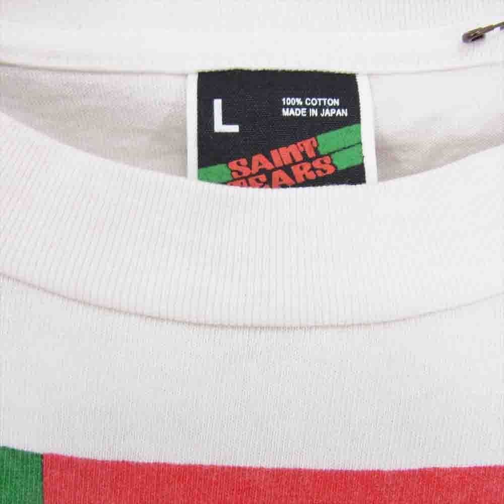 SAINT MICHAEL セントマイケル 24SS SM-YS8-0000-C01 × DENIM TEARS デニムティアーズ セントティアーズ グラフィック プリント 半袖 Tシャツ ホワイト系 L【新古品】【未使用】【中古】