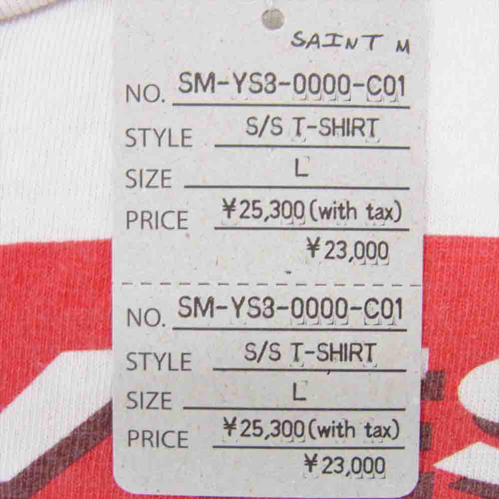 SAINT MICHAEL セントマイケル 24SS SM-YS8-0000-C01 × DENIM TEARS デニムティアーズ セントティアーズ グラフィック プリント 半袖 Tシャツ ホワイト系 L【新古品】【未使用】【中古】