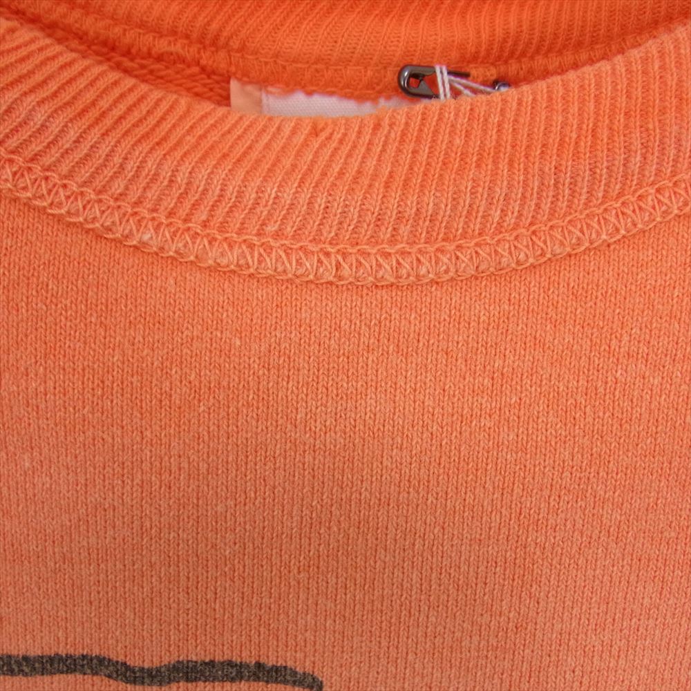 SAINT MICHAEL セントマイケル 24SS SM-YS8-0000-028 CRW SWEAT JS プリント クルーネック 長袖 スウェット オレンジ系 L【新古品】【未使用】【中古】