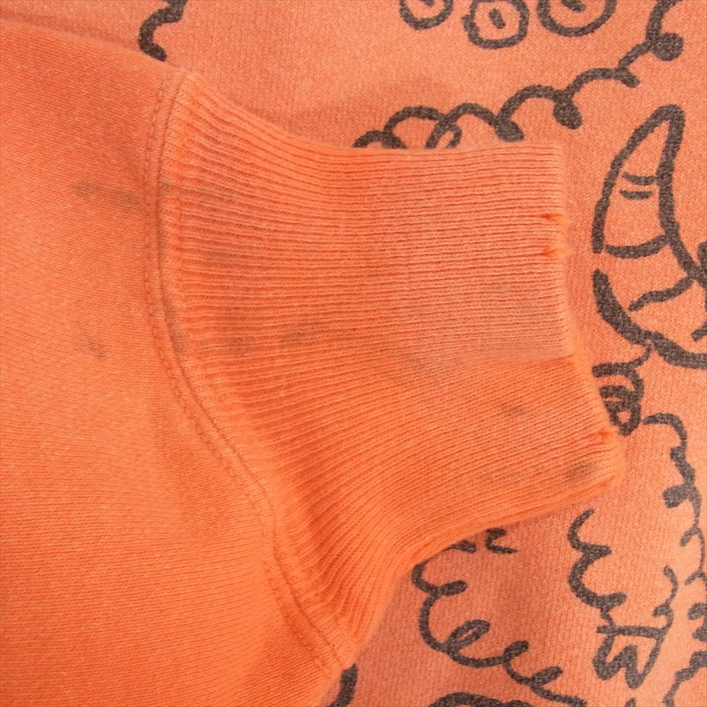 SAINT MICHAEL セントマイケル 24SS SM-YS8-0000-028 CRW SWEAT JS プリント クルーネック 長袖 スウェット オレンジ系 L【新古品】【未使用】【中古】