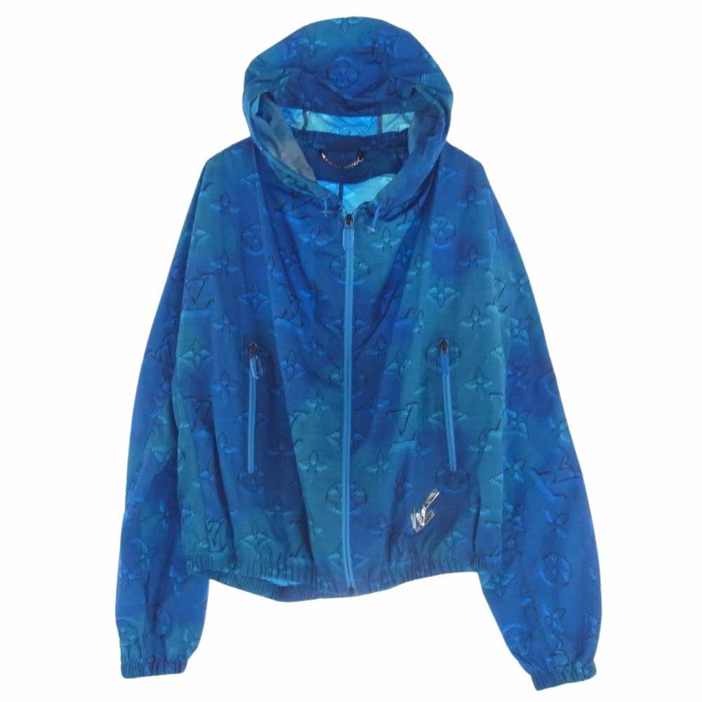 LOUIS VUITTON ルイ・ヴィトン 22SS  1A9GQH RM221M JL0 HMB26W プリーテッド ウィンドブレーカーブルゾン モノグラム ブルー系 48【中古】
