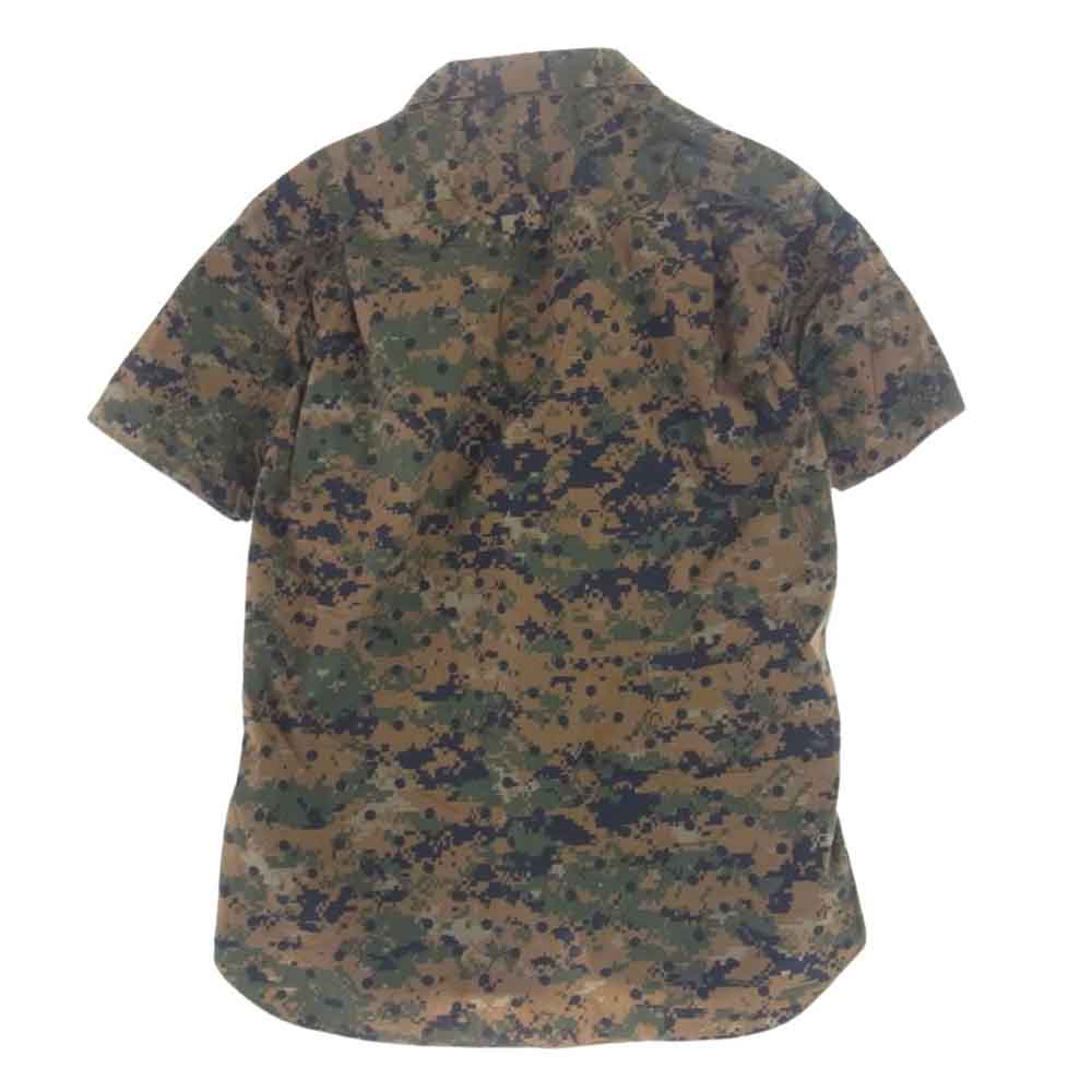 Supreme シュプリーム 13SS × COMME des GARCONS SHIRT コムデギャルソンシャツ フランス製 Loop Collar S/S Shirts ウッドランドデジカモ 黒ドットオープンカラー 半袖 シャツ M【中古】