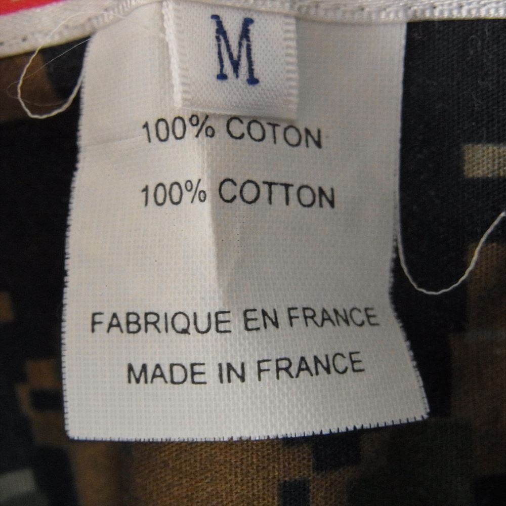 Supreme シュプリーム 13SS × COMME des GARCONS SHIRT コムデギャルソンシャツ フランス製 Loop Collar S/S Shirts ウッドランドデジカモ 黒ドットオープンカラー 半袖 シャツ M【中古】