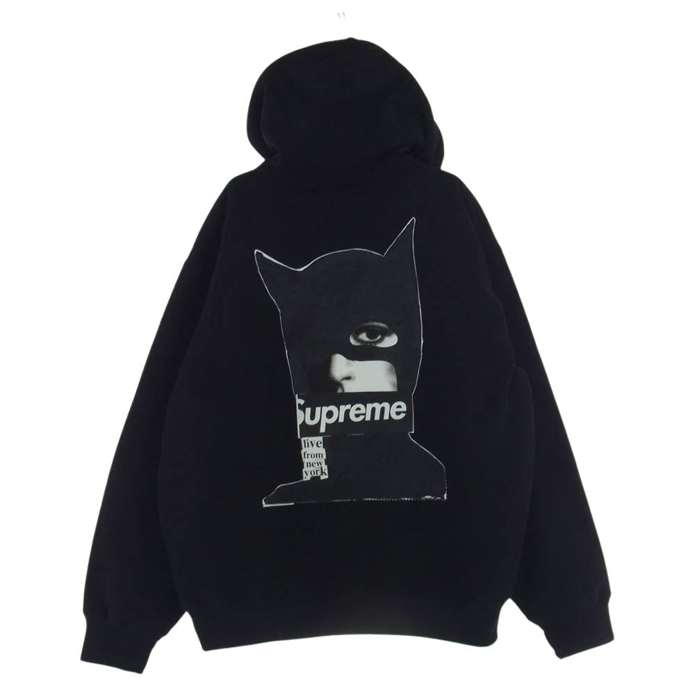 Supreme シュプリーム 23AW CATWOMAN HOODED SWEATSHIRT キャットウーマン ロゴプリント フーデッド スウェットシャツ パーカー フーディー ブラック系 L【新古品】【未使用】【中古】
