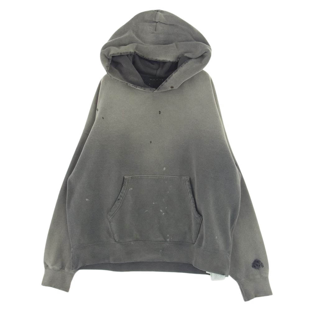 VISVIM ビズビム 22AW 0122205010015 AMPLUS SB HDIE PCRASH P.O. CRASH アンプラス クラッシュ ダメージ加工 フーディ パーカー グレー系 2【美品】【中古】