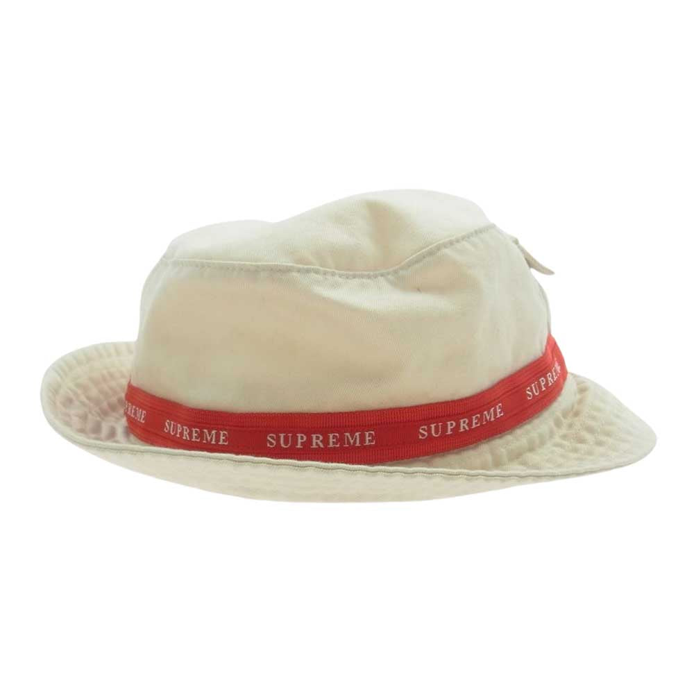 Supreme シュプリーム 19AW Jacquard Logo Taping Crusher Hat ジャガード ハット オフホワイト系【中古】