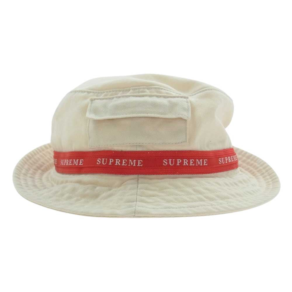 Supreme シュプリーム 19AW Jacquard Logo Taping Crusher Hat ジャガード ハット オフホワイト系【中古】