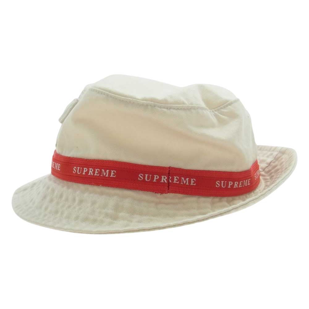 Supreme シュプリーム 19AW Jacquard Logo Taping Crusher Hat ジャガード ハット オフホワイト系【中古】