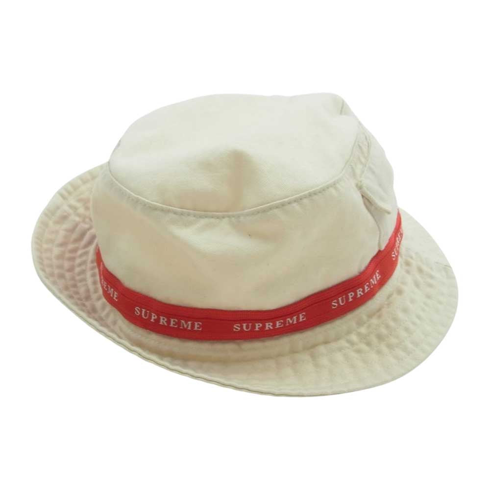 Supreme シュプリーム 19AW Jacquard Logo Taping Crusher Hat ジャガード ハット オフホワイト系【中古】