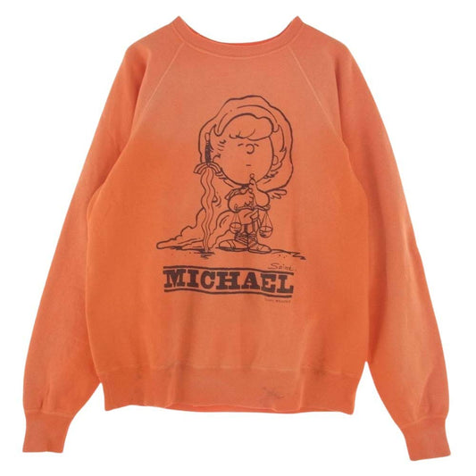 SAINT MICHAEL セントマイケル 23AW SM-A23-0000-023 MICHAEL CRW N SWT クルーネック プリント スウェット トレーナー  オレンジ系 XL【中古】