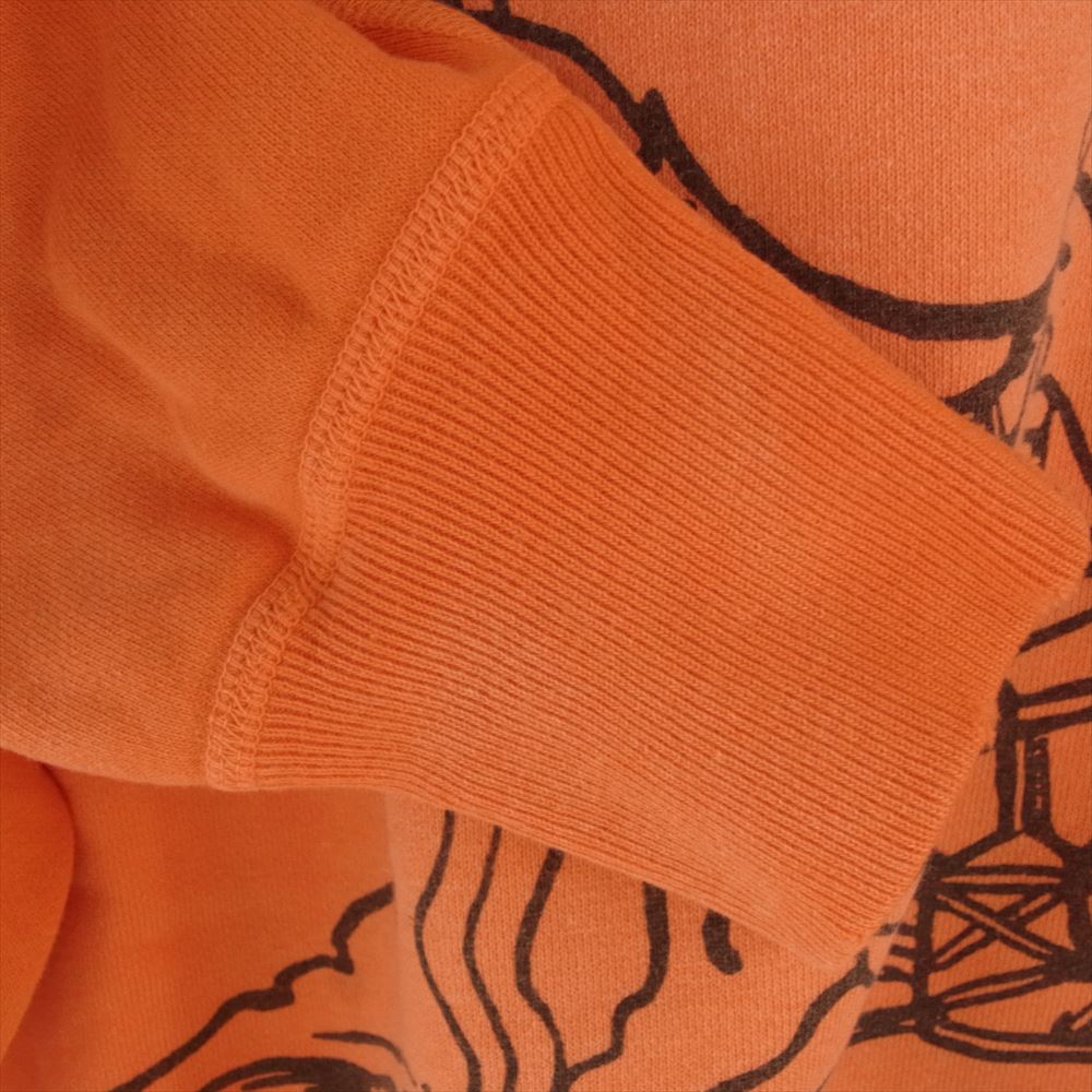 SAINT MICHAEL セントマイケル 23AW SM-A23-0000-023 MICHAEL CRW N SWT クルーネック プリント スウェット トレーナー  オレンジ系 XL【中古】