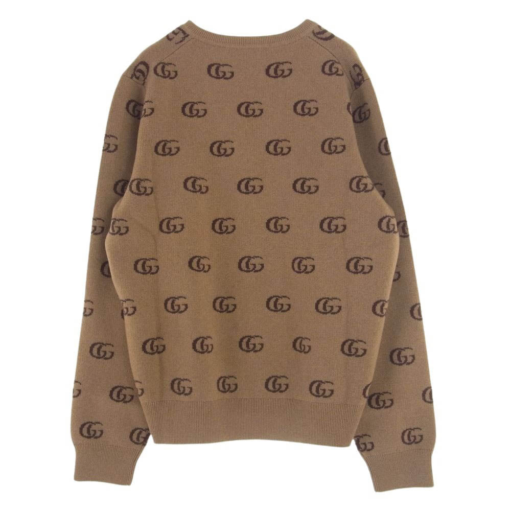 GUCCI グッチ 655104 カシミヤ ウール ダブルG  Vネック ニット ブラウン ブラウン系【新古品】【未使用】【中古】