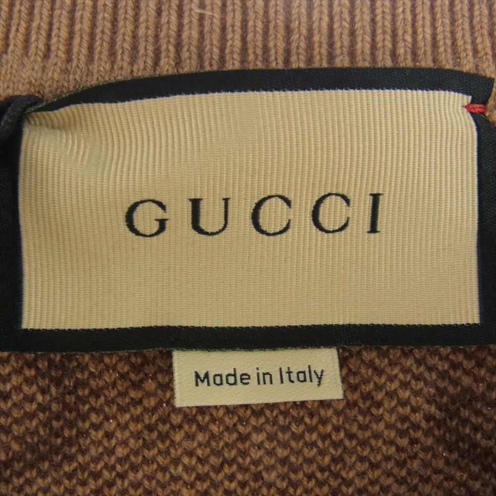 GUCCI グッチ 655104 カシミヤ ウール ダブルG  Vネック ニット ブラウン ブラウン系【新古品】【未使用】【中古】
