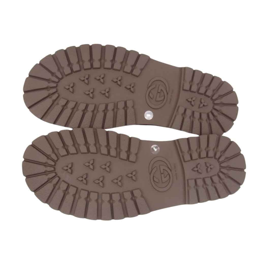 GUCCI グッチ 655571 GGスプリーム ホースビット キャンバス スリッパ  ブラウン系 8【新古品】【未使用】【中古】