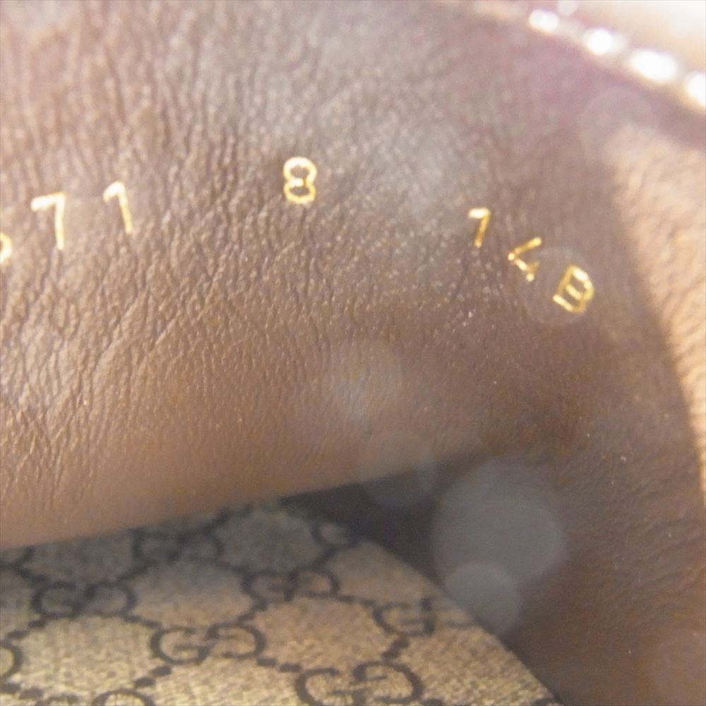 GUCCI グッチ 655571 GGスプリーム ホースビット キャンバス スリッパ  ブラウン系 8【新古品】【未使用】【中古】