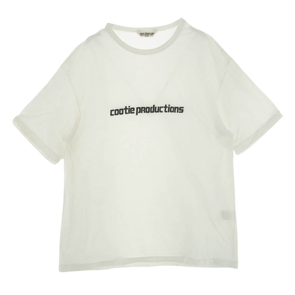 COOTIE クーティー ロゴ プリント オーバーサイズ 半袖 クルーネック Tシャツ ホワイト系 M【中古】