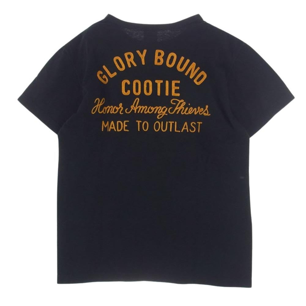 COOTIE クーティー GLORY BOUND 刺? ボウリング 半袖 クルーネック Tシャツ ブラック系 S【中古】