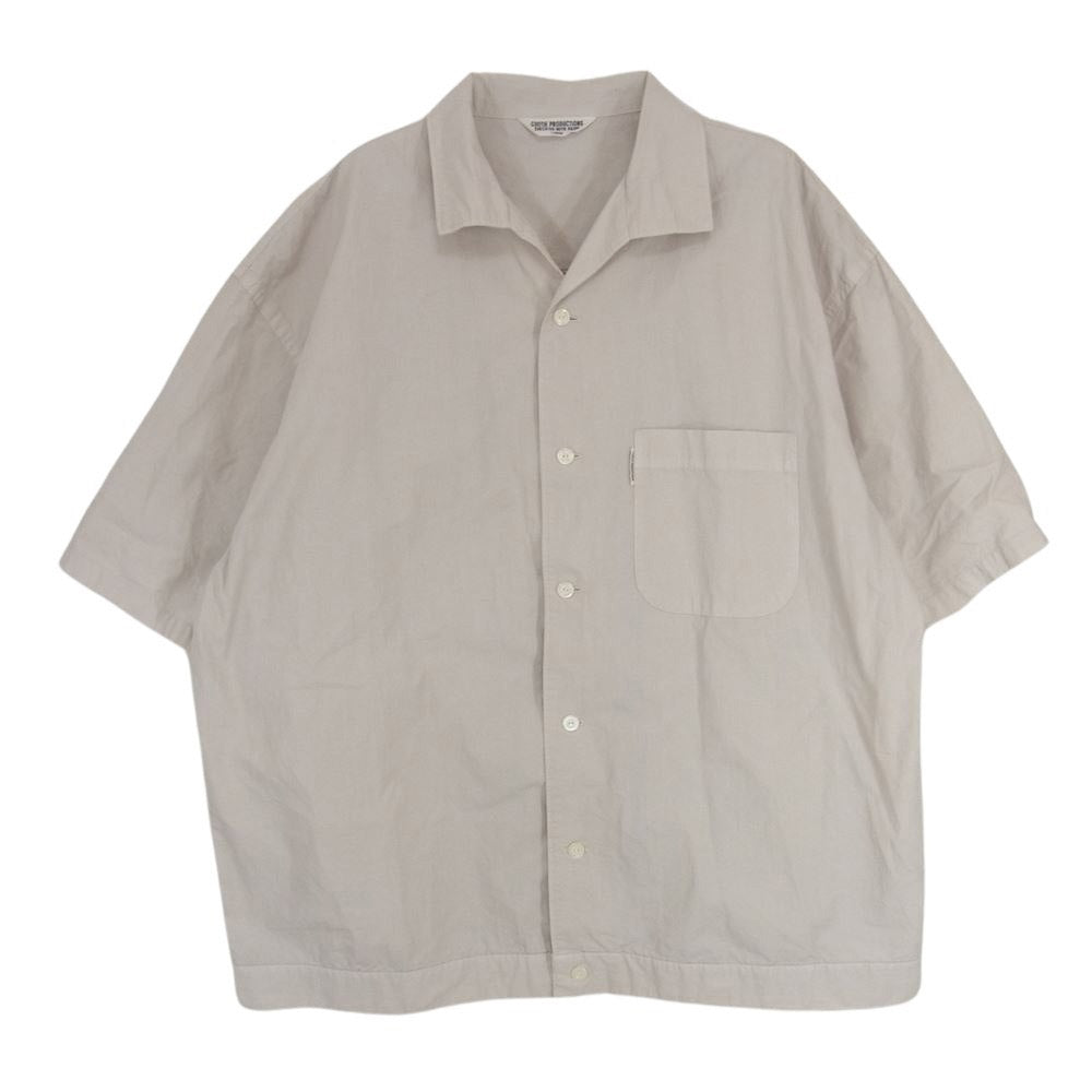 COOTIE クーティー 21SS CTE-21S406 GarmentDyed OPEN-NECK S/S SHIRT コットン リネン 半袖 ワークシャツ ベージュ系 L【中古】