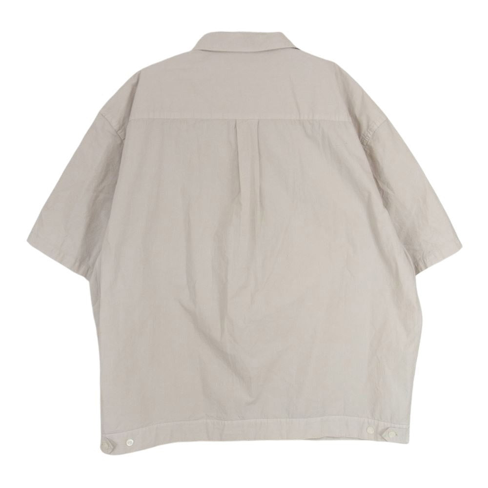 COOTIE クーティー 21SS CTE-21S406 GarmentDyed OPEN-NECK S/S SHIRT コットン リネン 半袖 ワークシャツ ベージュ系 L【中古】