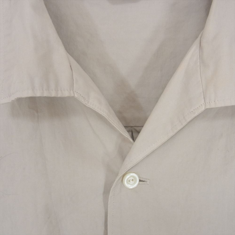 COOTIE クーティー 21SS CTE-21S406 GarmentDyed OPEN-NECK S/S SHIRT コットン リネン 半袖 ワークシャツ ベージュ系 L【中古】
