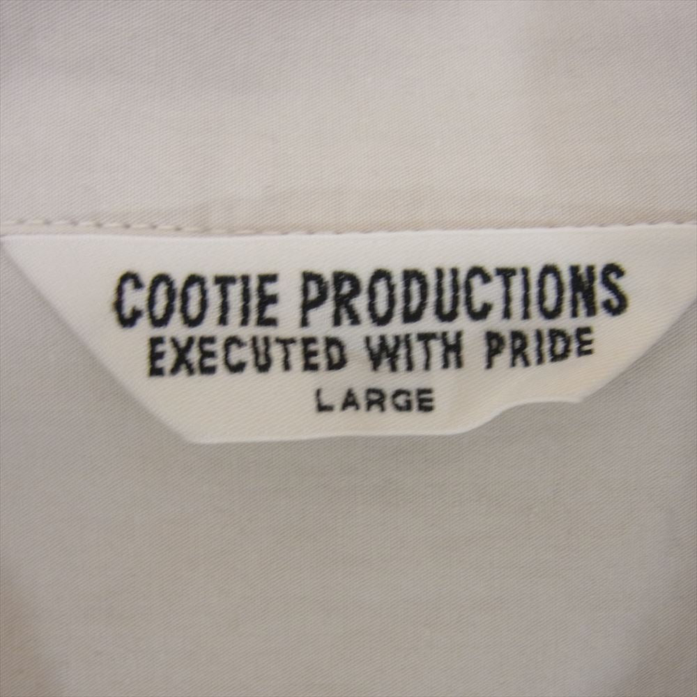 COOTIE クーティー 21SS CTE-21S406 GarmentDyed OPEN-NECK S/S SHIRT コットン リネン 半袖 ワークシャツ ベージュ系 L【中古】