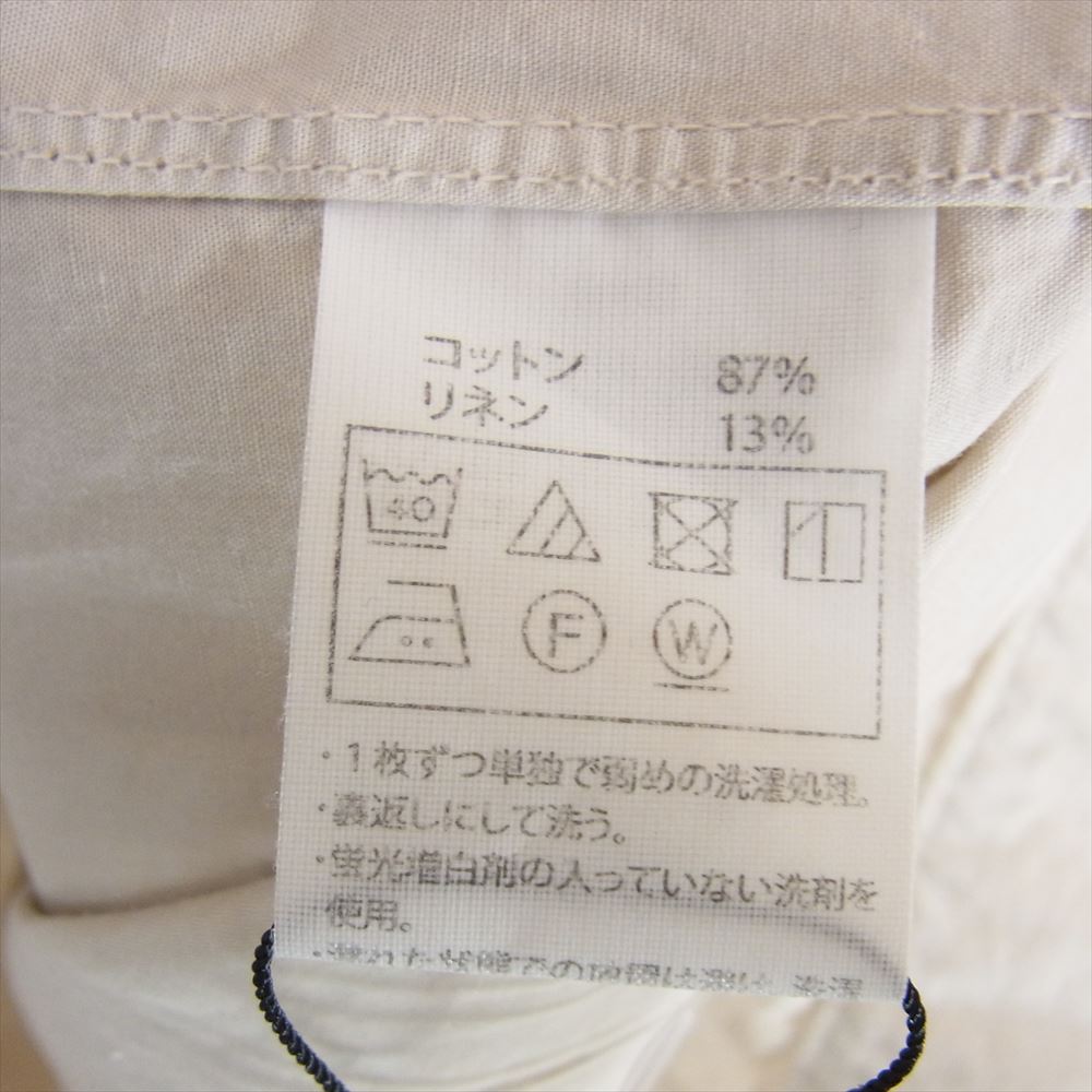 COOTIE クーティー 21SS CTE-21S406 GarmentDyed OPEN-NECK S/S SHIRT コットン リネン 半袖 ワークシャツ ベージュ系 L【中古】