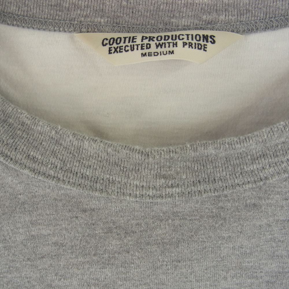 COOTIE クーティー 20SS Cellie S/S Tee オーバーサイズ レイヤード  ロゴ プリント クルーネック 半袖 Tシャツ  グレー系 M【中古】