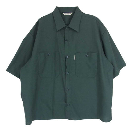 COOTIE クーティー T/W Work S/S Shirt ウール ポリエステル 半袖 ワークシャツ グリーン系 M【中古】
