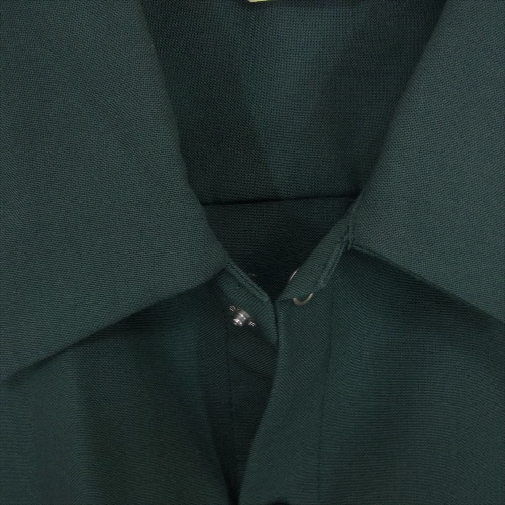 COOTIE クーティー T/W Work S/S Shirt ウール ポリエステル 半袖 ワークシャツ グリーン系 M【中古】