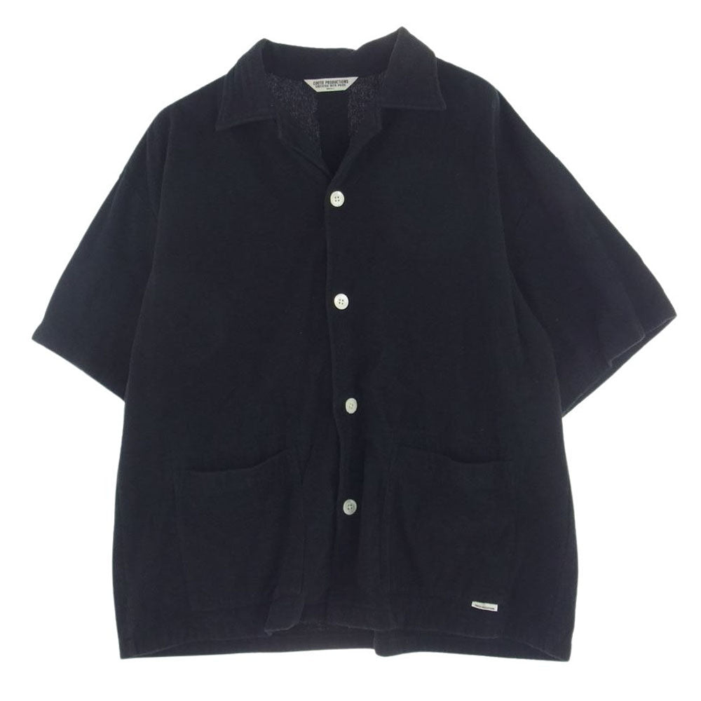 COOTIE クーティー CTE-22S407 Pile Open Collar S/S Shirt 今治 パイル オープンカラー 半袖 シャツ ブラック系 S【中古】
