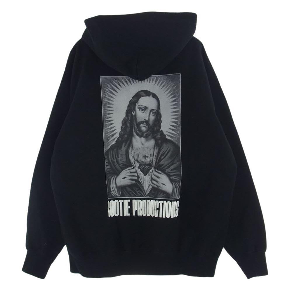 COOTIE クーティー Print Sweat Hoodie JESUS プリント スウェット フーディー パーカー ジーザス ブラック系 M【中古】
