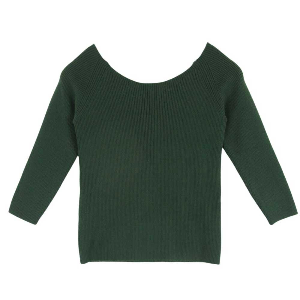 エレンディーク ウール混 前後 2WAY リブ ニット セーター ニット グリーン系 F【中古】