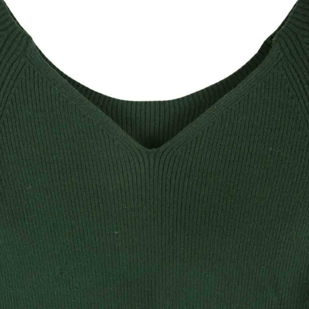エレンディーク ウール混 前後 2WAY リブ ニット セーター ニット グリーン系 F【中古】
