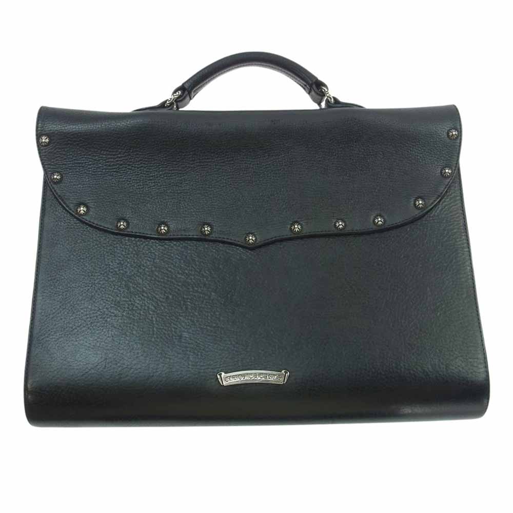 CHROME HEARTS クロムハーツ（原本無） BRIEFCASE ブリーフケース ガンスリンガー ストラップ レザー ブリーフバッグ ビジネスバッグ ブラック系【中古】