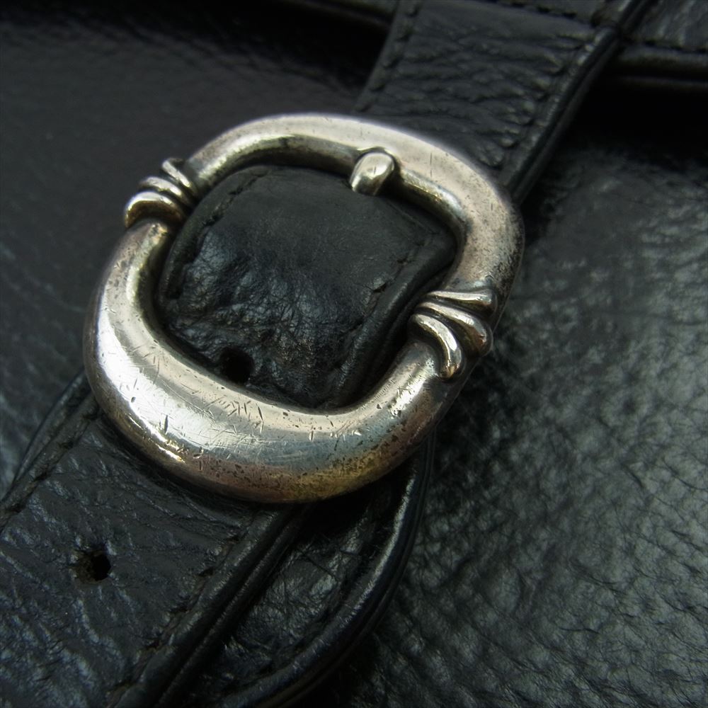 CHROME HEARTS クロムハーツ（原本無） BRIEFCASE ブリーフケース ガンスリンガー ストラップ レザー ブリーフバッグ ビジネスバッグ ブラック系【中古】