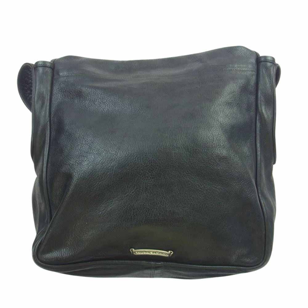 CHROME HEARTS クロムハーツ（原本無） BAG MAIL CEME CROSS セメタリークロスパッチ レザー ショルダーバッグ メールバッグ ブラック系【中古】