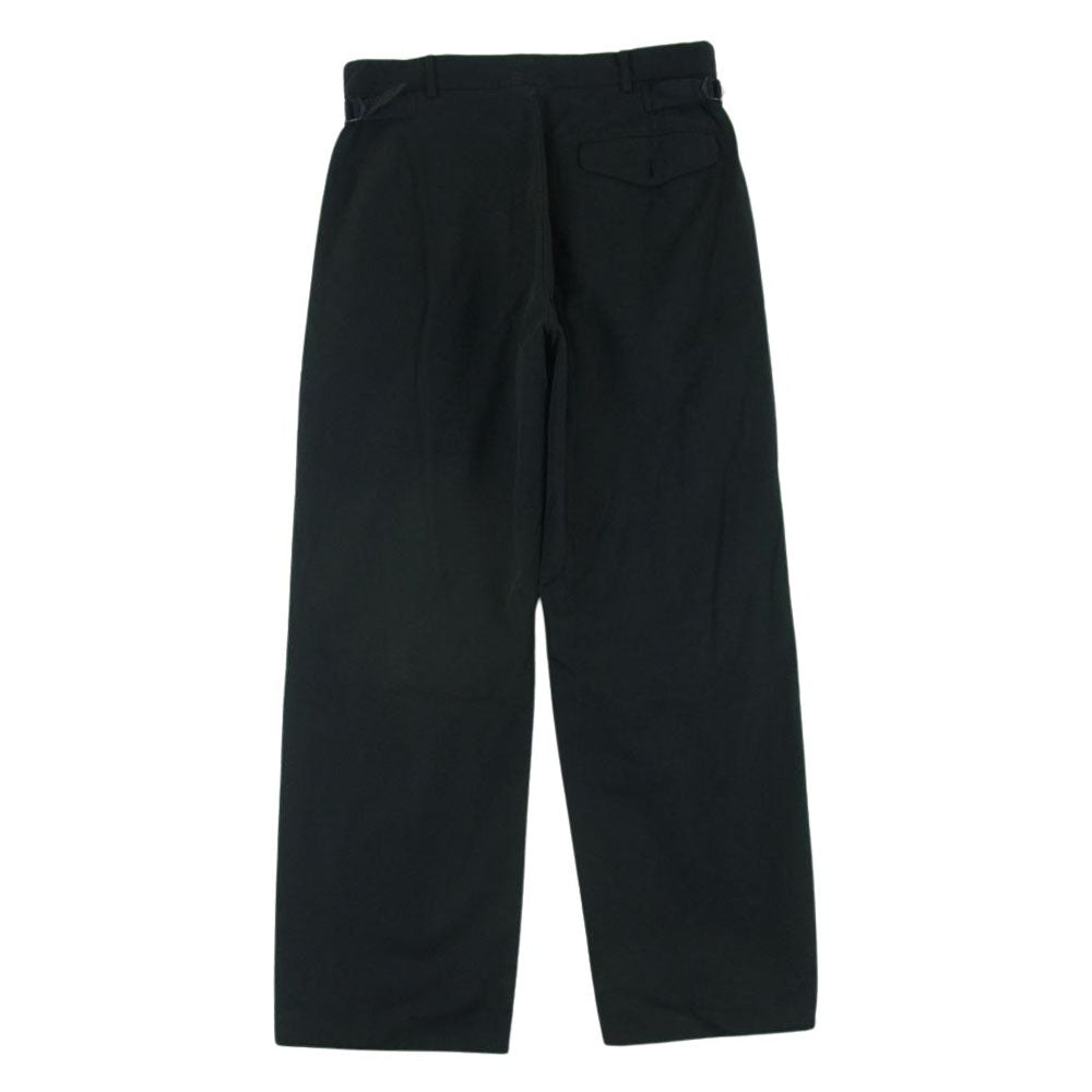 キャプテンサンシャイン 22AW KS22FPT07 Germent Dyed 2Pleats Straight Trousers 後染め ２タック トラウザーズ パンツ ブラック系 32【中古】