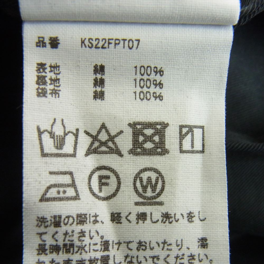 キャプテンサンシャイン 22AW KS22FPT07 Germent Dyed 2Pleats Straight Trousers 後染め ２タック トラウザーズ パンツ ブラック系 32【中古】